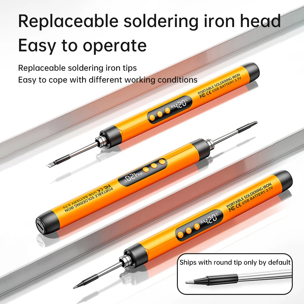 USB Digital Display Soldering Iron Type C Mini Soldering Iron Set 260–420°C with Five Temperature Settings
