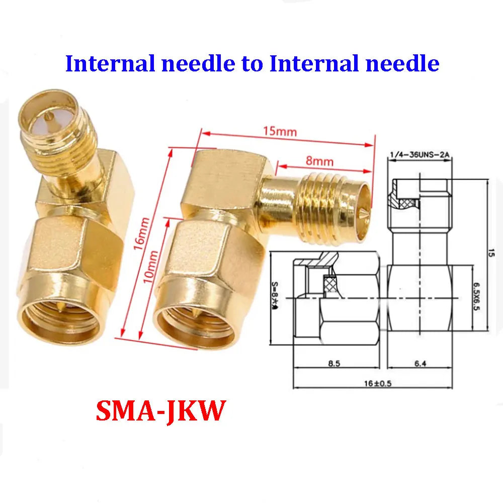 1/3/5piece SMA Male Female RF Straight Connector 90 Degree Right Angle Tee Type 3Way Splitter RPSMA To RP-SMA Male Adapter