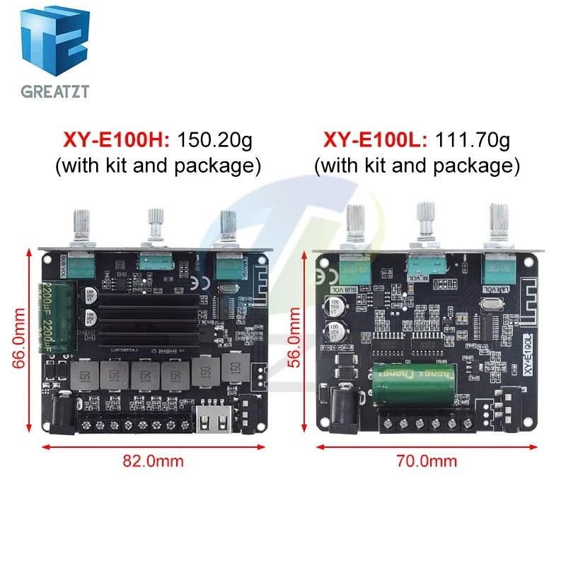XY-E100H XY-E100L 2.1 Channel Bluetooth Audio Amplifier Board Module 50W+50W+100W Subwoofer With High Fidelity And Sound Quality