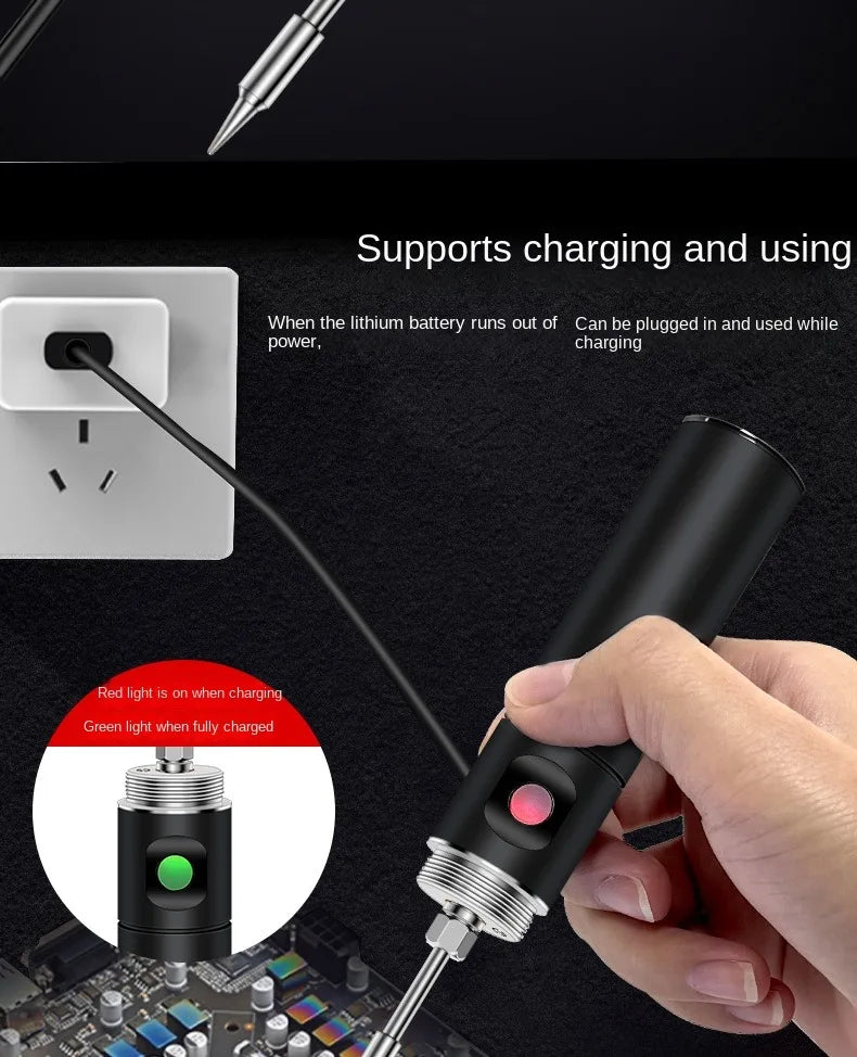 USB Electric Soldering Iron Home Small 18650 Battery Removable 1500mA Large Capacity Mini Wireless Soldering Iron Set USB-102