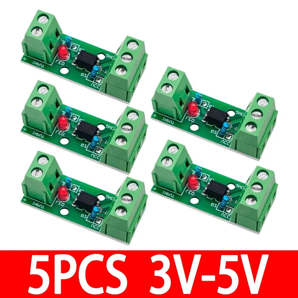1~20PCS 1 Channel Way Optocoupler Isolation Module PC817 3V-5V 12V 24V Photoelectric Isolator Rail Holder PLC Drive Motor Board