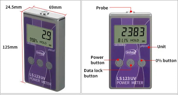 Portable UV Meter LS123 Measure Ultraviolet Radiation Power Intensity Radiance Density Rejection Rate