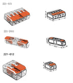 WAGO holes Lever wire connector 221-412 221-413 221-415 221-612 221-613 221-615 Quick Wiring terminal 0.14-4mm²/AWG24-12 2/3/5