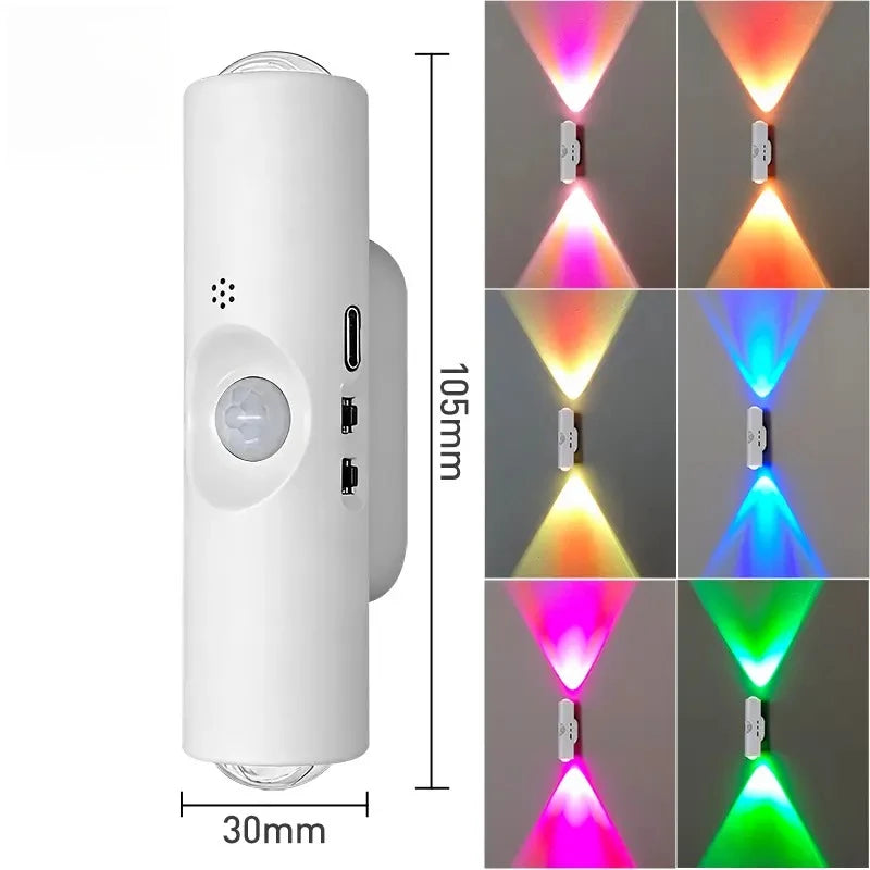 LED Motion Sensor Light Wall-Mounted Dual-Head Night Lamps Magnetic Wall Lamp for Entryway Bedside Closet Living Room Bedroom