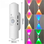 LED Motion Sensor Light Wall-Mounted Dual-Head Night Lamps Magnetic Wall Lamp for Entryway Bedside Closet Living Room Bedroom