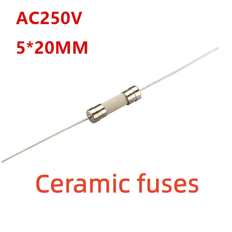 10pcs/lot Fast Blow Glass Tube Fuses 3.6x10mm 5x20mm 6x30mm 250V 100mA 200mA 250mA 300mA 500mA 630mA 750mAxial Lead Ceramic Fuse