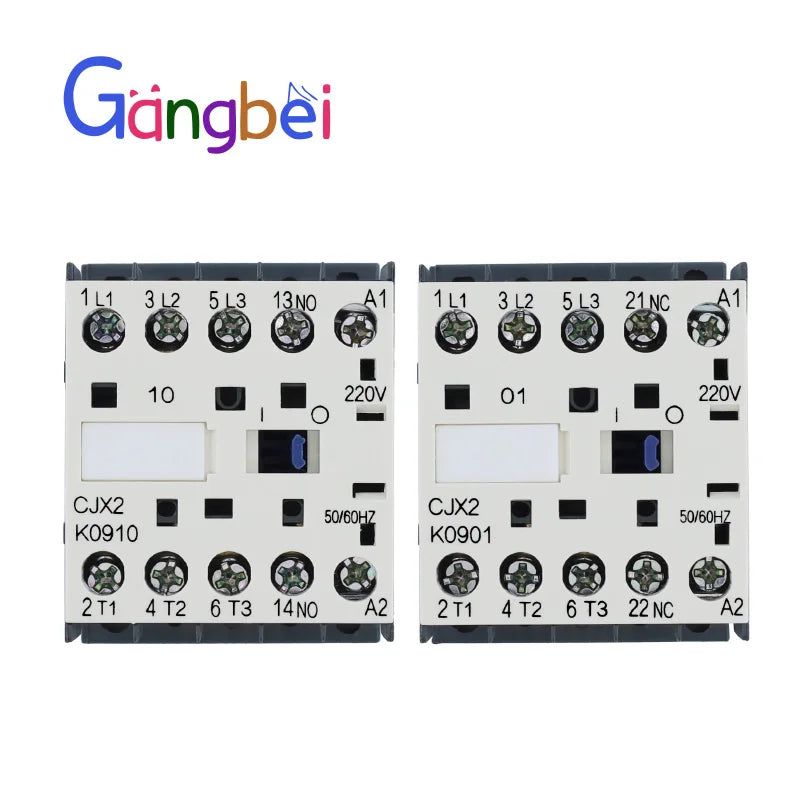 Mini AC Contactor, CJX2-K0910, K0901, K1210, K1201, K1610, 3main 1NO/3main 1NC Coil Voltage,230V, 50Hz,60Hz,9A,12A,16A 110V,24V
