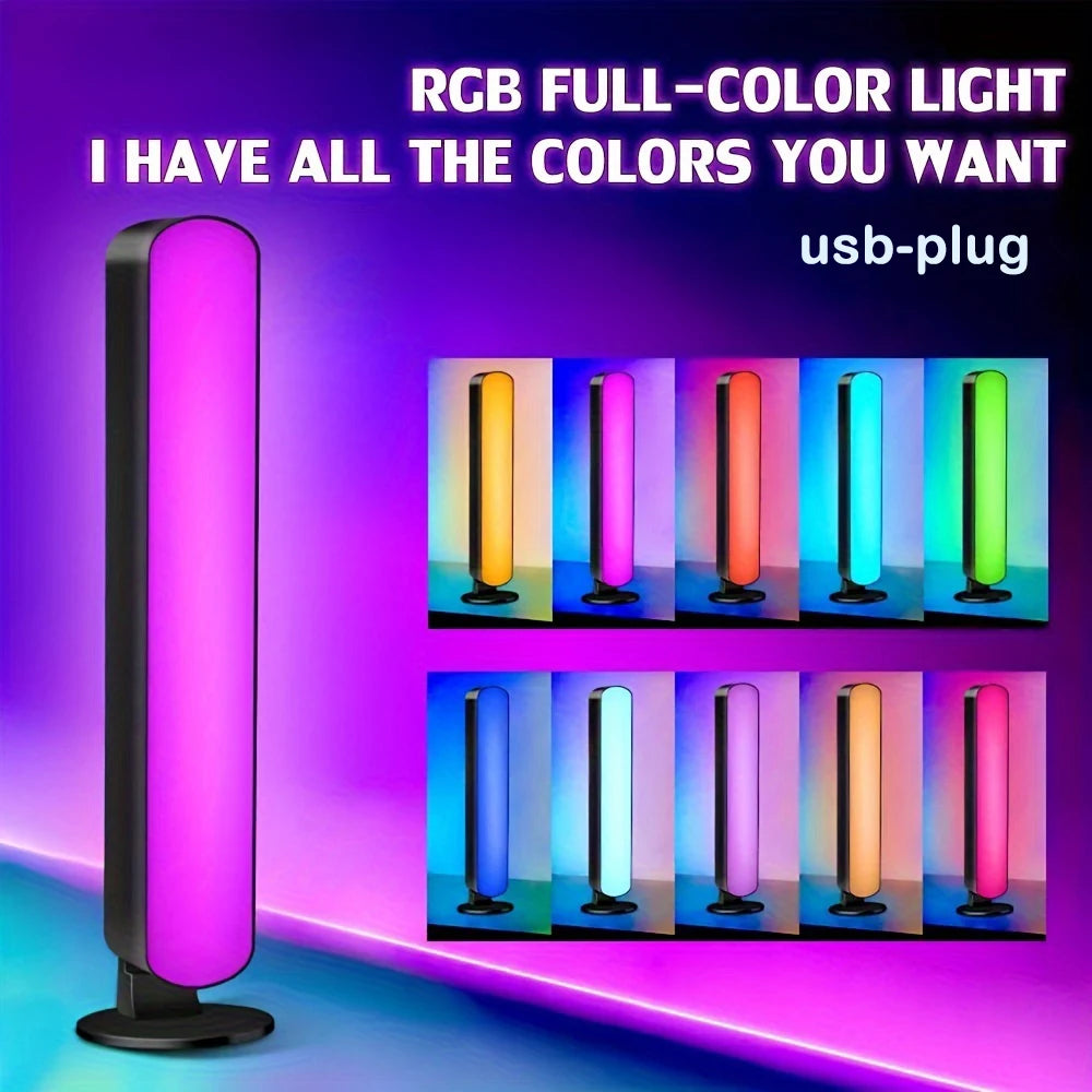 1pc Computer Desktop Decorative Light RGB Smart Light Bar Colorful Light USB with Remote Control Suitable for Bedroom Decoration