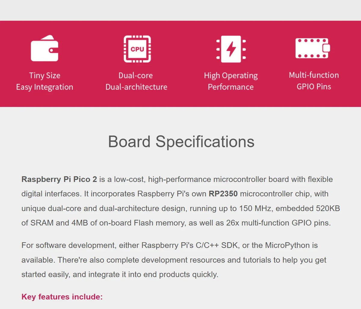 Raspberry Pi Pico 2 RP2350 USB A/Zero Development Board Equipped With Onboard Type-A/C Expansion Port Waveshare RP2350A