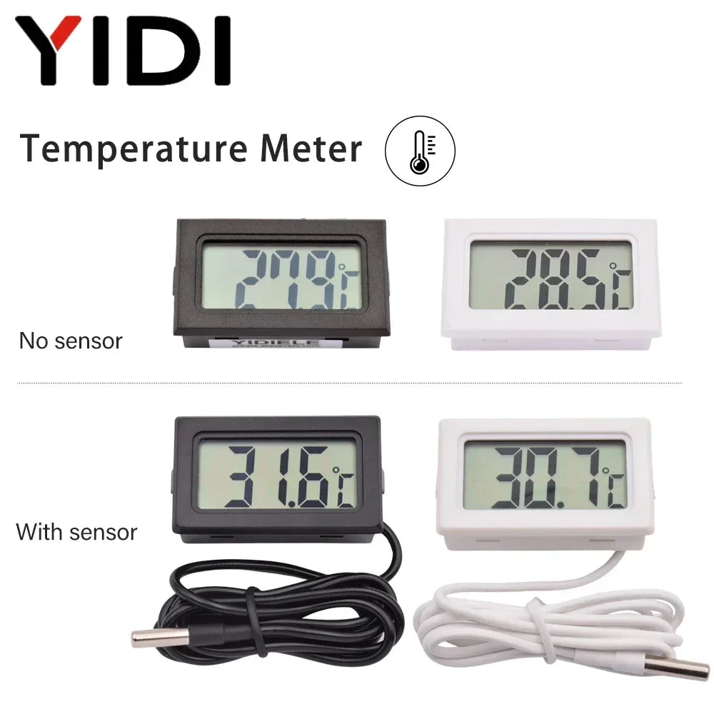 LCD Digital Indoor Outdoor Thermometer Thermo Hygrometer Probe Tester Incubator Aquarium Temperature Humidity Meter Sensor Gauge
