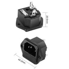 10A 250V Inlet Module Plug Rocker Switch Male Power Socket 3 Pin IEC320 C14 Switch + Fuse New
