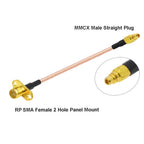 2PCS MMCX to SMA/RP-SMA Female Flange Panel Mount RG316 Pigtail FPV Antenna Extension Cord for TBS Unify PandaRC VTX