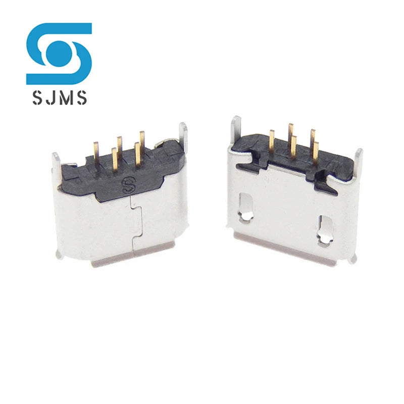 10PCS Micro mini USB 5pin female seat Vertical 180 degrees jack 5P Direct plug-in USB connector Socket power charging Port Dock