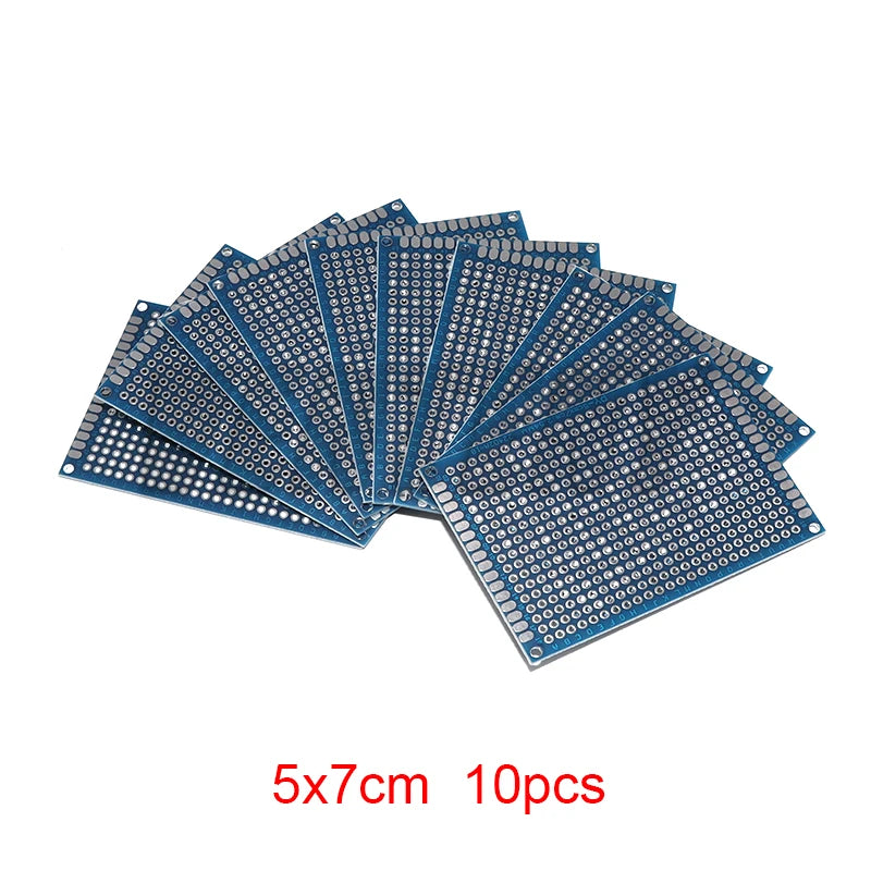 5-10PCS 3x7cm 4x6cm 5x7cm 7x9cm Prototype BoardsBlue Circuit Perfboard Double Sided Circuit Boards DIY Electronic Kit