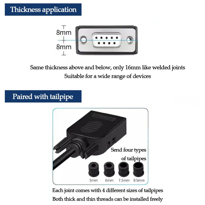 1/3/5PCS DB9 RS232 Connector D-SUB 9 Pin Male Female Plug RS485 Breakout Terminals 21-24 AWG Wire Solderless Connectors