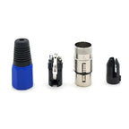 2/5/8/12PCS 3Pin XLR Male Female Speaker Connector Wiring Line Plug Blue 3-Core Audio Microphone Connector