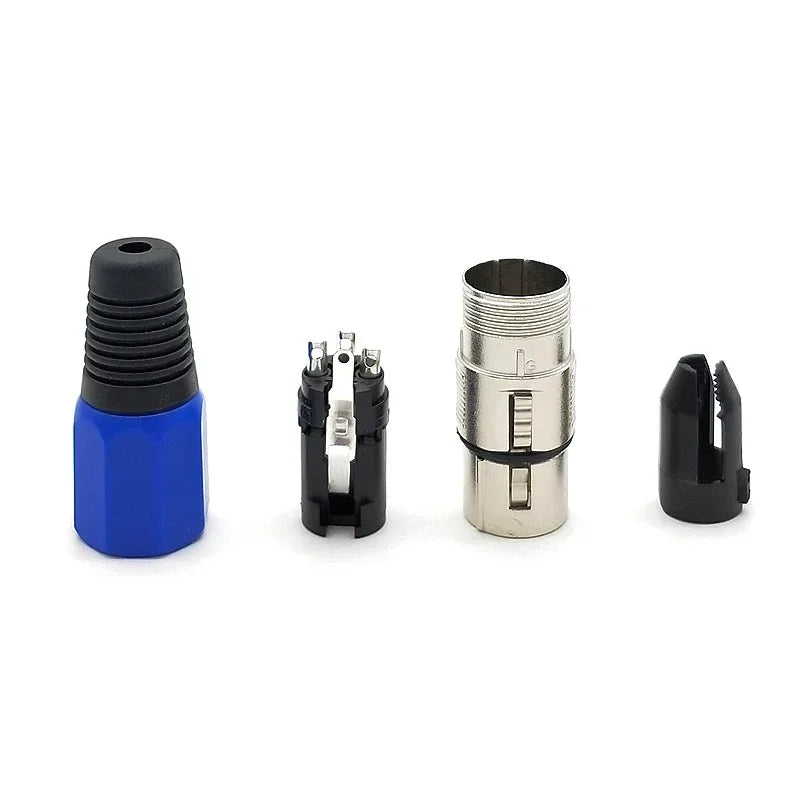 2/5/8/12PCS 3Pin XLR Male Female Speaker Connector Wiring Line Plug Blue 3-Core Audio Microphone Connector