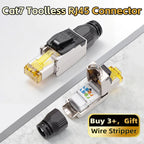 Cat7 Tool‑Free RJ45 Connector Shielded Reusable Field Termination Zinc‑Alloy No Crimp for CAT7 CAT6A STP Network Cabling Project