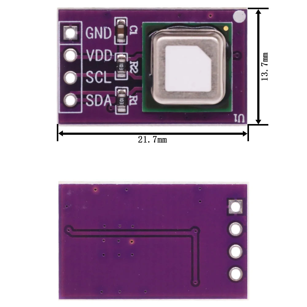 /SCD40 SCD41 Gas Sensor Module Detects CO2 CO2 Temperature and Humidity Two In One I2C Communication Purple with Pin Array