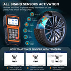 FOXWELL T2000 PRO TPMS Programming Tire Pressure Monitor TPMS Sensor Relearn Activate OBD2 Tire Pressure System Diagnostic Tool