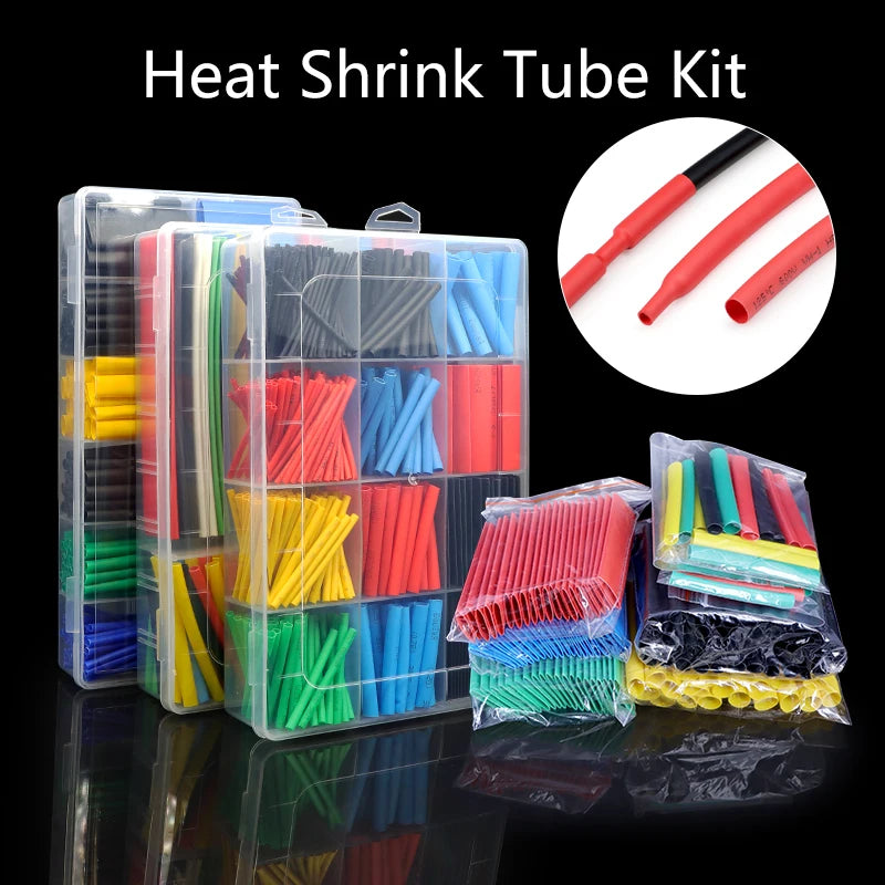 2:1 Heat Shrink Tube Kit Thermoresistant Shrinkage Tubing Wire Wrapping Electrical Connection Cable Insulation Sleeved Protecter