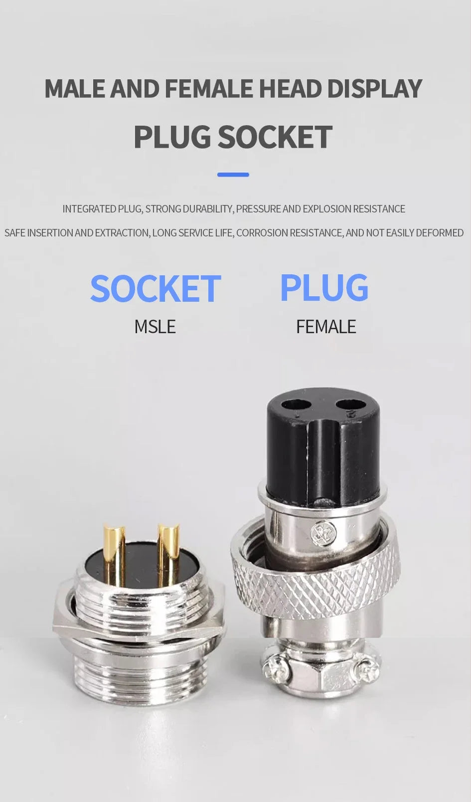 GX16 Gold Plated Aviation Male Plug / Female Socket Industrial Welding Connectors 2PIN 3PIN 4PIN 5PIN 6PIN 7PIN 8PIN 9PIN 10PIN