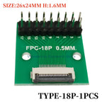 1PCS FFC/FPC Conversion Board 0.5mm Connector to 2.54MM Double Row Bent Pins 4/10/14/15/16/22/26/30/32/36/42/45/60/64/68/80/96P