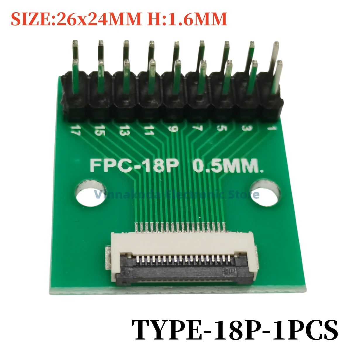 1PCS FFC/FPC Conversion Board 0.5mm Connector to 2.54MM Double Row Bent Pins 4/10/14/15/16/22/26/30/32/36/42/45/60/64/68/80/96P