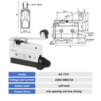 10A 250V AZ Waterproof Microswitch Travel Micro Limit Switch Small Horizontal Roller Lever AZ-7312 AZ-7311 AZ-7121 AZ-7310