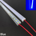 20 Inch 36 LEDs Red Green Blue LED Light Bar DC12V U/V-Shaped Flat Aluminum Channel Rigid Strip for Indoor Lighting