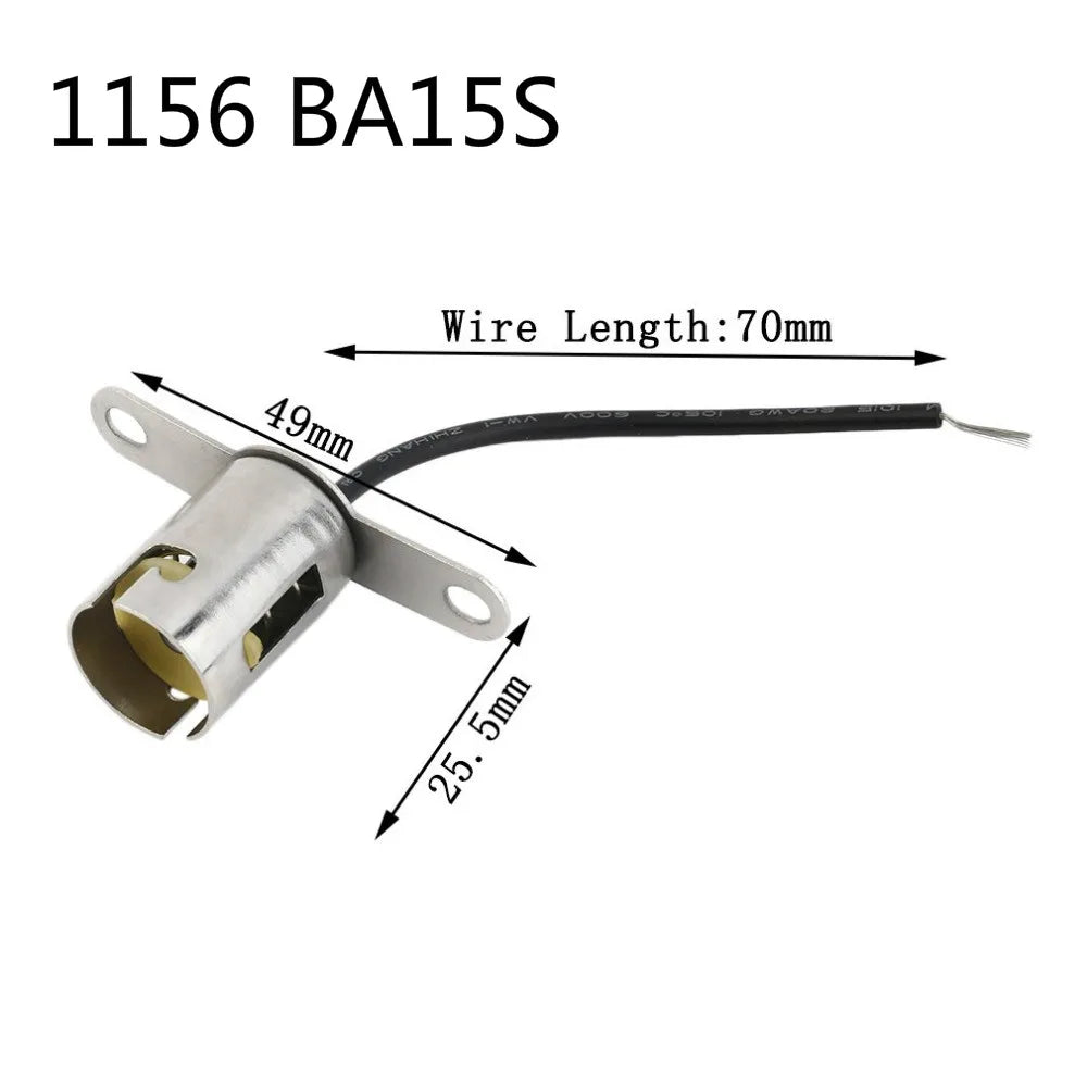 2pcs 1157 BA15D BAY15D 1156 BA15S 4pcs BA9S Auto Car Turn Signal LED Light Bulb Wire Adapter Lamp Socket Holder