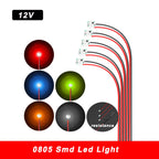 5PCS 0805 Wired Led Smd 12V Led Lamp Flashing Models Train Pre-Soldered Micro Litz with Resistance for Train Railway Landscape