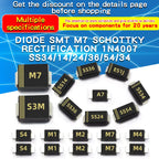 20PCS M1 M2 M4 M7 S4 SMA 1A 1N4001 4002 4004 4007 SS12 SS310 RS1M RS2M ES1D ES1J US1M SMD Schottky Rectifier Diode DO-214AC
