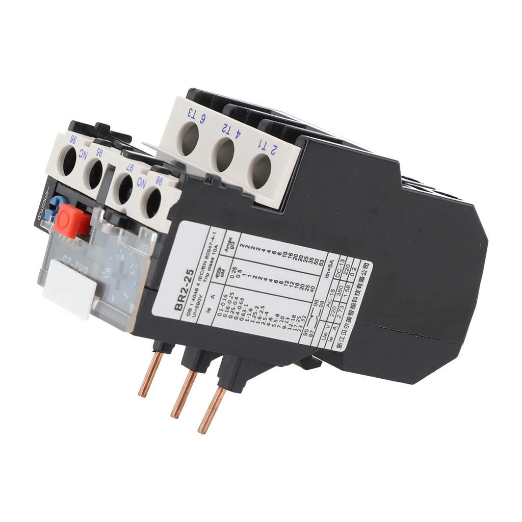 Thermal Overload Motor Relay 3 Phase AC 50Hz/60Hz FR NR2-25 IP20 Plug-in With Indicator Light For CJX2 Series Contactors