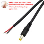 1/3/5/10Pc 18AWG DC5.5*2.1mm / 5.5*2.5mm Male Plug to Bare Wire Open End Power Wire Supply Repair Cable Connector Pigtails DIY