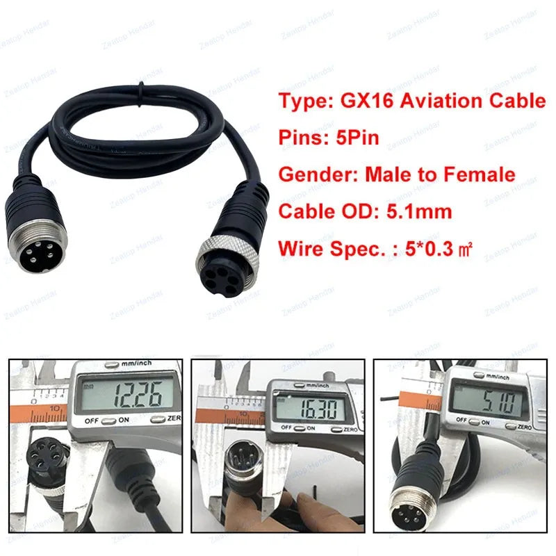1Pcs GX16 2 3 4 5 6 7 8 10 Pin Male to Female Extension Cable GX-16 Aviation Connector for CCTV Camera Security DVR 1m 2m 5m 10m