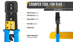 Hoolnx RJ45 Crimp Tool Pass Through Ethernet Crimper Cutter Stripper for Cat5e Cat6 RJ45/RJ12 Regular and End Pass Through Plugs
