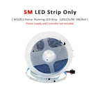 20M 15M 5M 10M Running Water Flowing LED Strip Light DC24 WS2811 SMD2835 Horse Race Pixel Addressable Flexible Linear Lamp Set