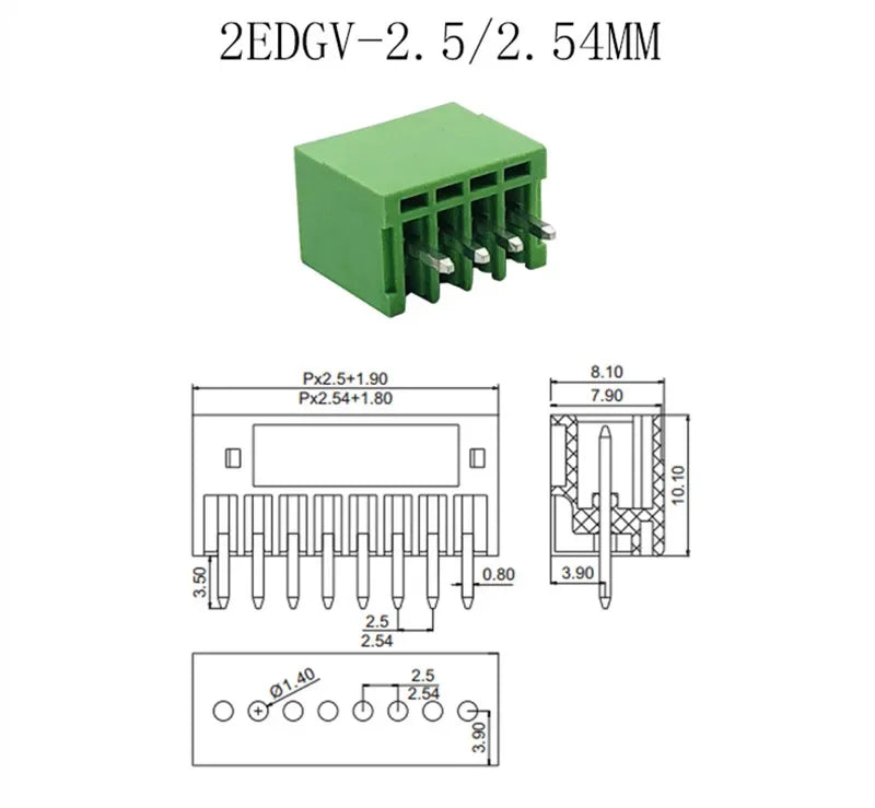 5Pair 15EDG KF2EDG 2.54mm 3.5mm 3.81mm 5.08mm PCB Screw Terminal Block 2-12Pin Male Plug Female Socket Pin Header Wire Connector
