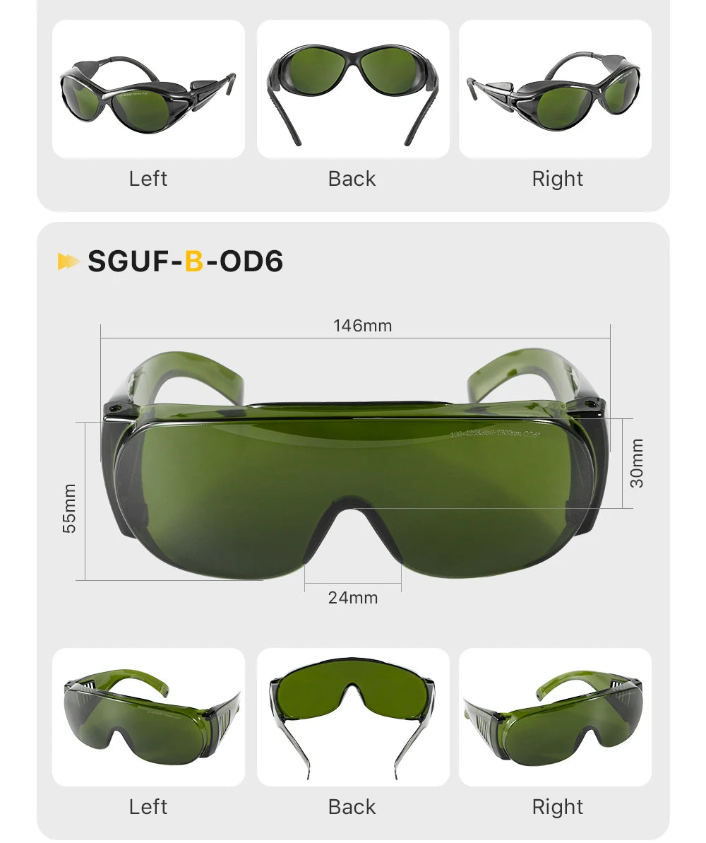 Cloudray 1064nm OD6+ Laser Safety Goggles Protective Glasses Shield Protection Eyewear For YAG DPSS Fiber Laser