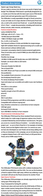 ICEBreaker V1.0e FPGA Development Board ICE40UP5k 120 Kbit for Pmod Connectors