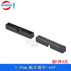 10pcs 1.27mm Pitch 6 8 10 14 16 20 26 30 34 40 50 60 Pin SMT SMD Male Shrouded Box Header IDC Connector