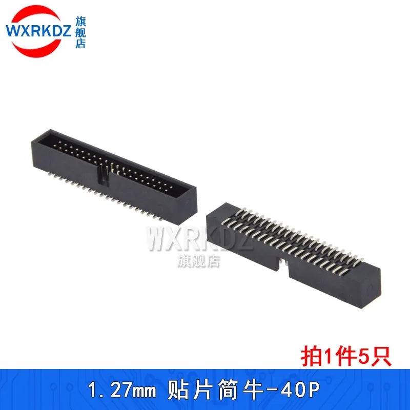 10pcs 1.27mm Pitch 6 8 10 14 16 20 26 30 34 40 50 60 Pin SMT SMD Male Shrouded Box Header IDC Connector