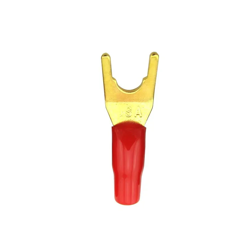 8PCS Gold Plated Y/U Shape Spade Fork Banana Plug Jack Plug Banana Plug Solderless Speaker Cable Power Terminal Connector