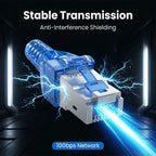 SUMMITEK CAT8 Cat7 CAT6A Tool-Free Connector RJ45 Termination Plug SFTP Zinc Alloy Shielded for Ethernet Cables POE