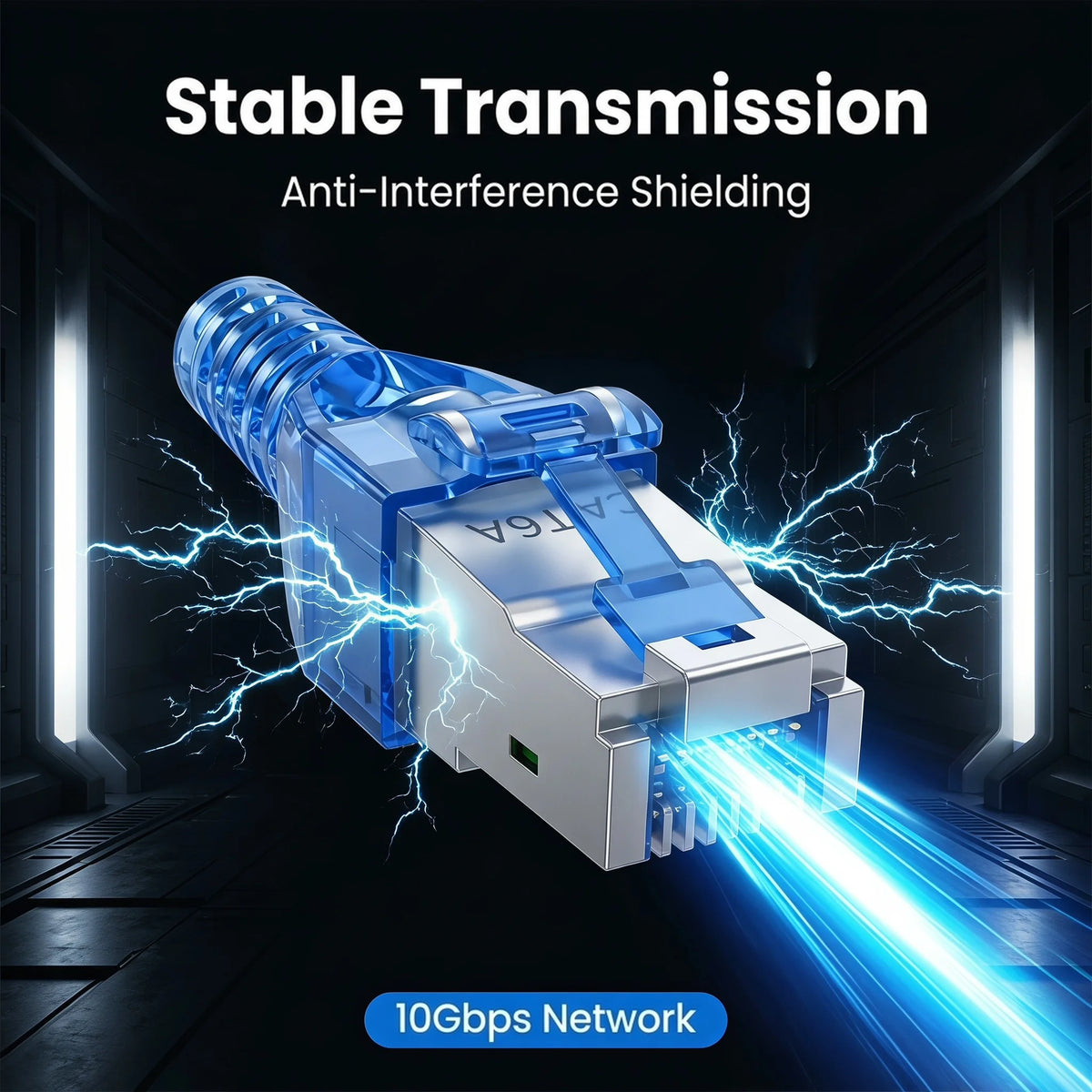 SUMMITEK CAT8 Cat7 CAT6A Tool-Free Connector RJ45 Termination Plug SFTP Zinc Alloy Shielded for Ethernet Cables POE