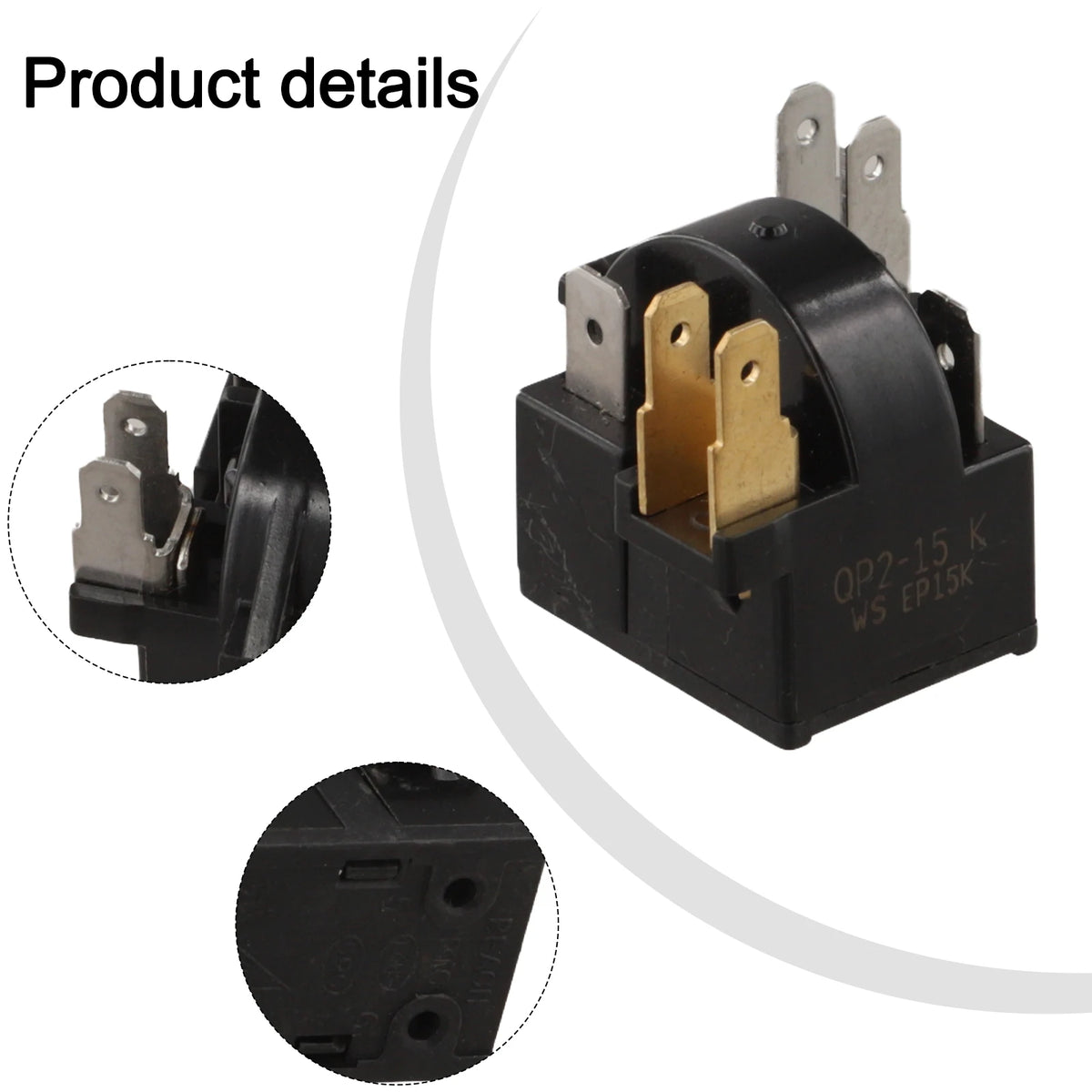 6Pin QP2-15H Starter Relay for Refrigerator with Overload Protection Designed to Safeguard Compressor from Damage