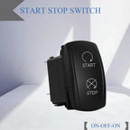 12V Arrow Up Down Rocker Switch White Led 7Pin On-Off-On, Momentary (On)-Off-(On) Toggle Switch Waterproof DPDT Button Switch