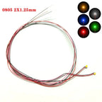 100Pcs/Lot 0402 0603 0805 1206 Led SMD Wire For Model Train HO N OO Scale Red Black Line Pre-soldered Micro Litz Diorama Railway