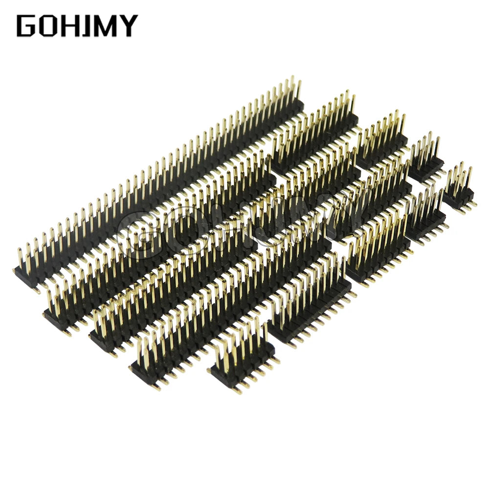 10pcs SMT 1.27mm 1.27 Double Row Male Breakaway PCB Board Pin Header Connector Pinheader 2*3/4/5/6/7/8/10/12/15/20/40p 3-50P